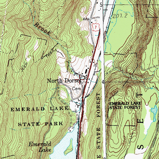 Topographic Map of North Dorset Cemetery, VT