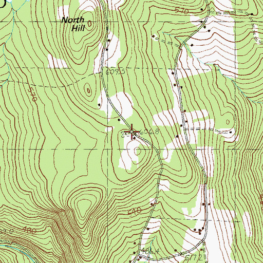 Topographic Map of North Hill - Amidon Cemetery, VT