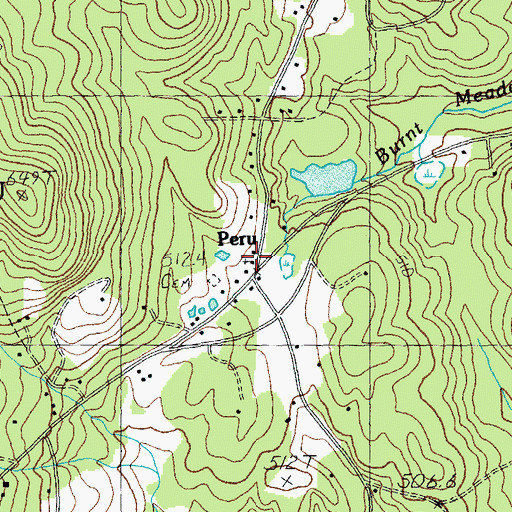 Topographic Map of Peru Congregational Church, VT