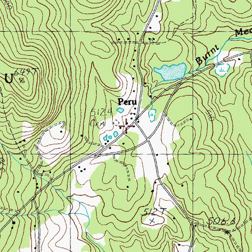 Topographic Map of Peru Town Center, VT