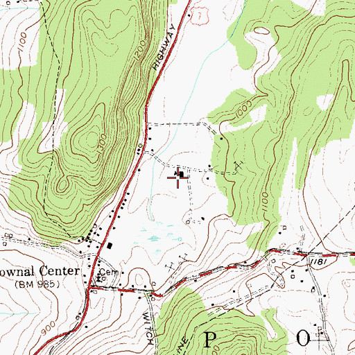 Topographic Map of Pownal Elementary School, VT