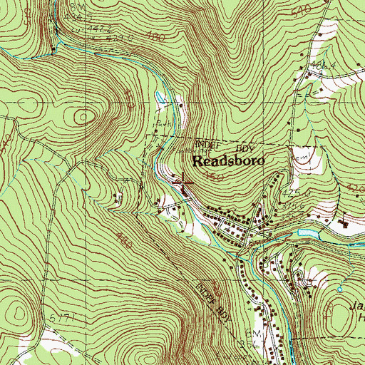 Topographic Map of Readsboro Post Office, VT