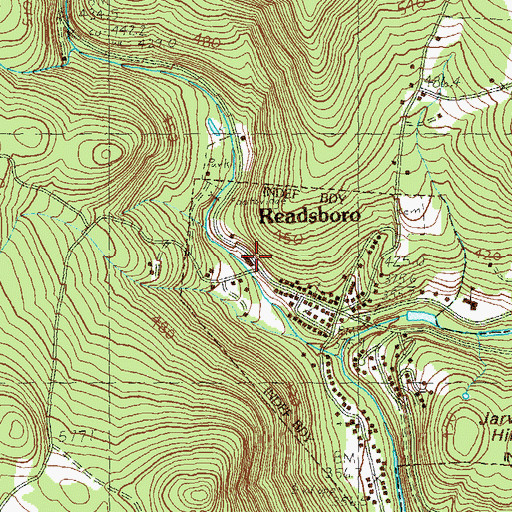 Topographic Map of Readsboro Community Library, VT