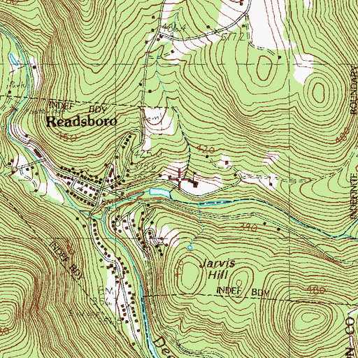 Topographic Map of Readsboro Town Hall, VT