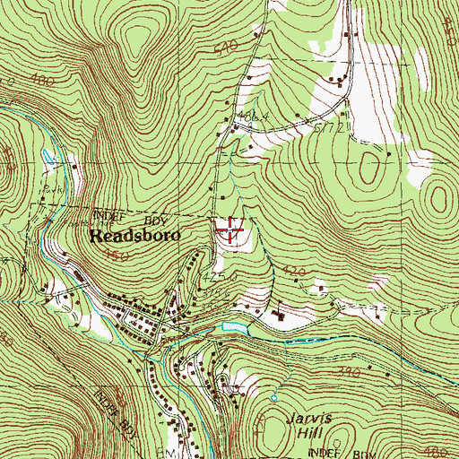 Topographic Map of Readsboro Village Cemetery, VT