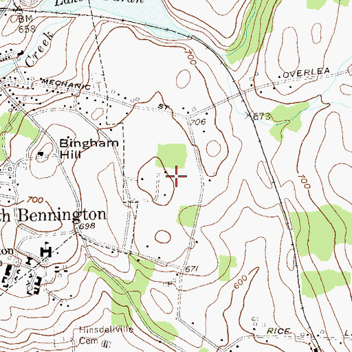 Topographic Map of Rice - A Winslow Farm Cemetery, VT