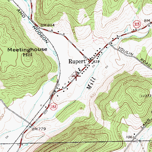 Topographic Map of Rupert Street Cemetery, VT