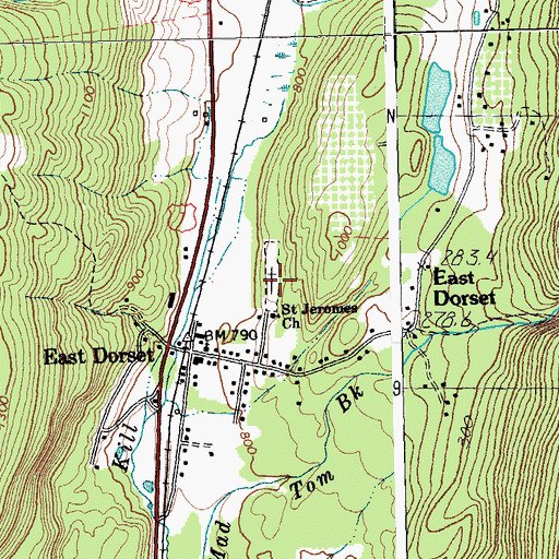 Topographic Map of Saint Jerome Cemetery, VT