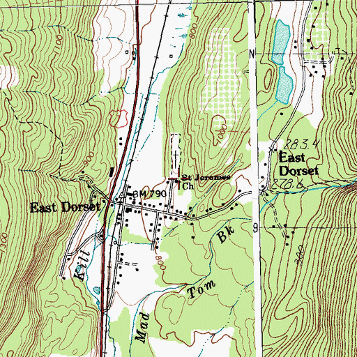 Topographic Map of Saint Jeromes Episcopal Church, VT