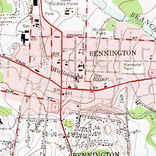 Topographic Map of Saint Peters Episcopal Church, VT