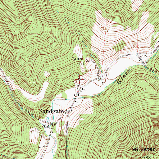 Topographic Map of Sandgate Center Cemetery, VT