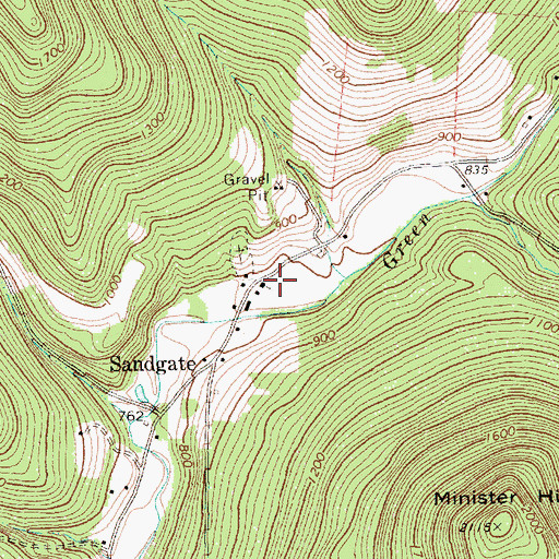 Topographic Map of Sandgate Methodist Church, VT