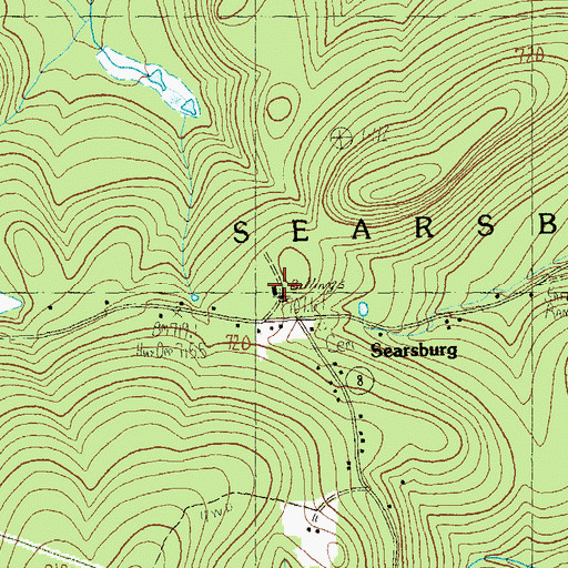 Topographic Map of Searsburg Town Hall, VT
