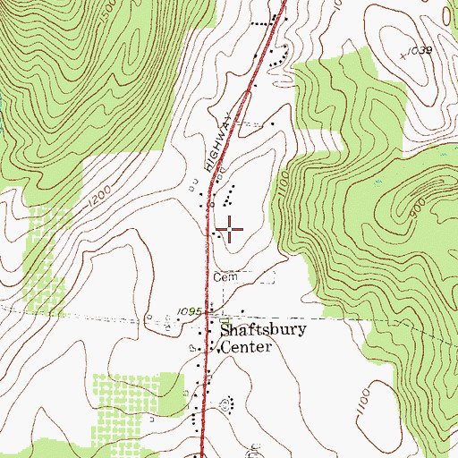 Topographic Map of Shaftsbury Historical Society Building, VT