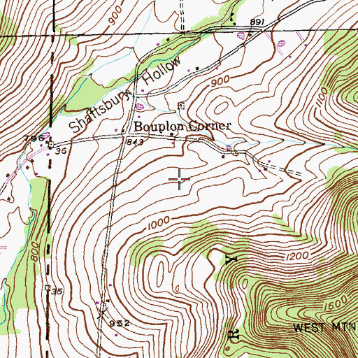 Topographic Map of Shaftsbury Hollow Cemetery, VT