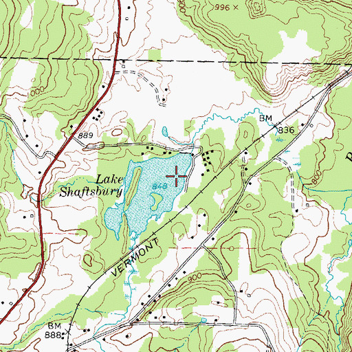 Topographic Map of Shaftsbury State Park, VT