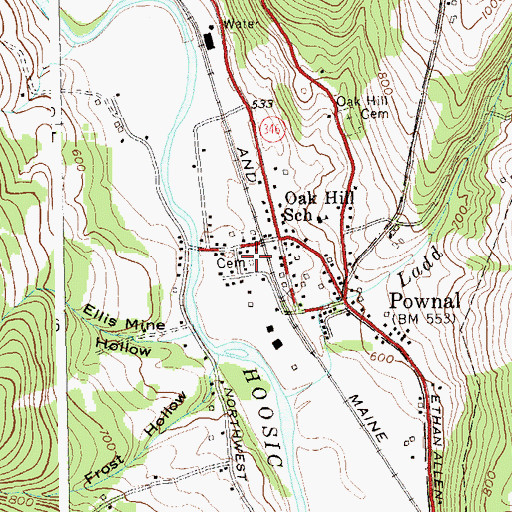 Topographic Map of Sherman Yard Cemetery, VT