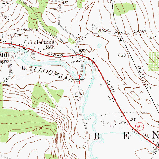 Topographic Map of Silk Road Covered Bridge, VT