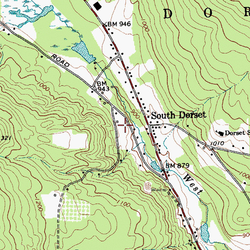Topographic Map of South Dorset Cemetery, VT