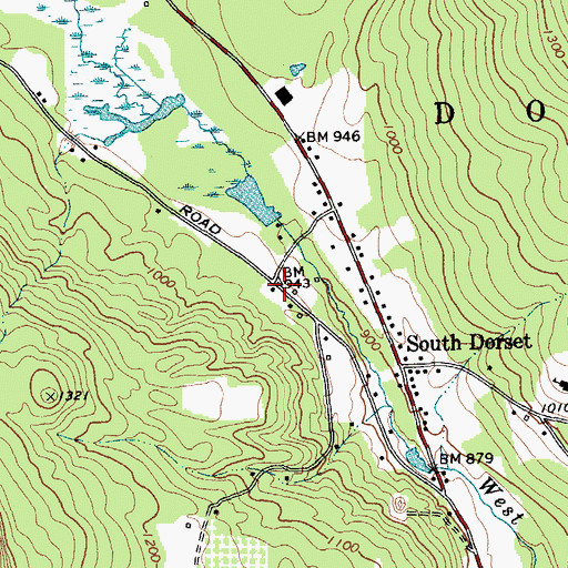 Topographic Map of South Dorset Post Office, VT