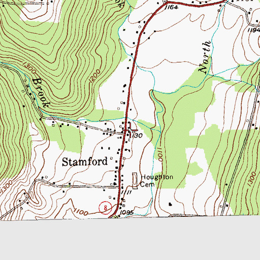 Topographic Map of Stamford Town Hall, VT