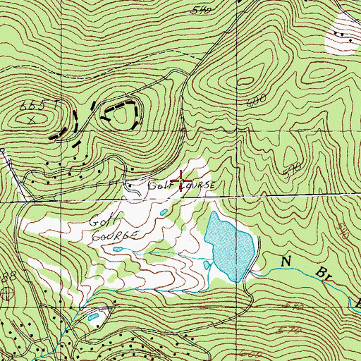 Topographic Map of Stratton Mountain Golf Course, VT