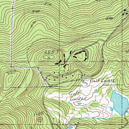 Topographic Map of Stratton Mountain Ski Center, VT