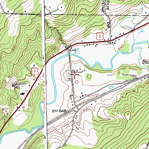Topographic Map of Sunderland Church, VT