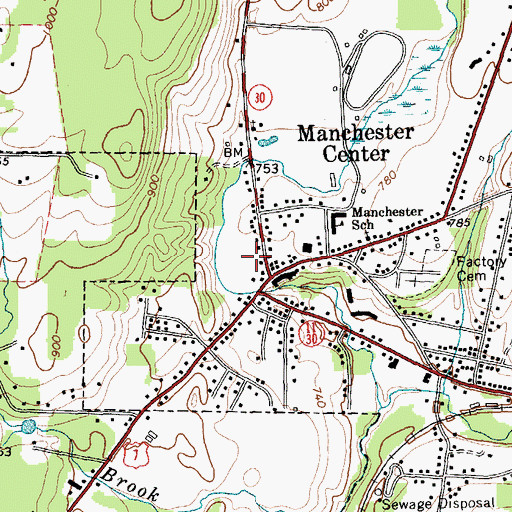 Topographic Map of Battenkill Plaza Shopping Center, VT