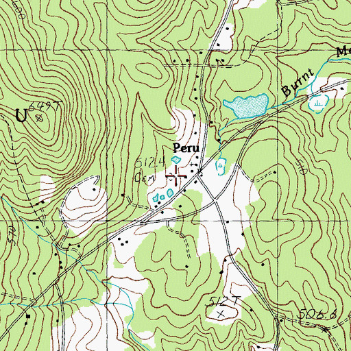Topographic Map of Village Cemetery, VT