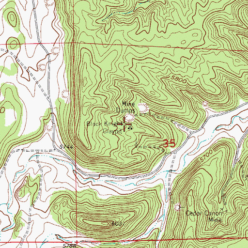 Topographic Map of Black Knight Claypit, CO