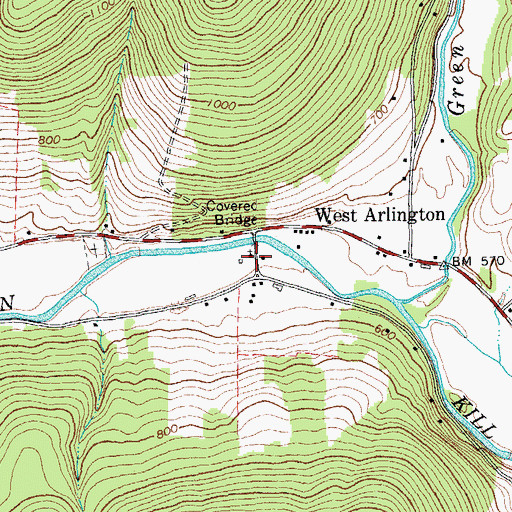 Topographic Map of West Arlington Methodist Church, VT