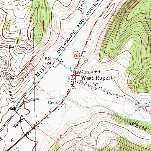 Topographic Map of West Rupert Post Office, VT