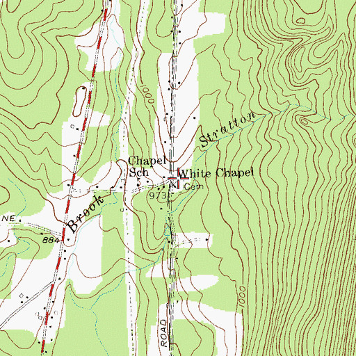 Topographic Map of White Chapel Cemetery, VT