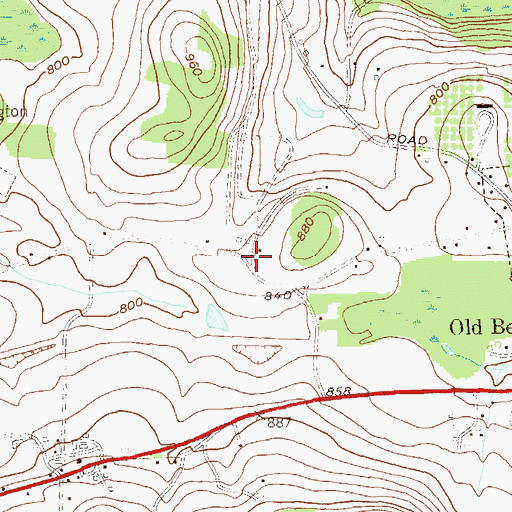 Topographic Map of Willow Park, VT
