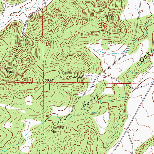 Topographic Map of Caldirola Number 1 Mine, CO