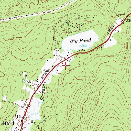 Topographic Map of Woodford State Park, VT