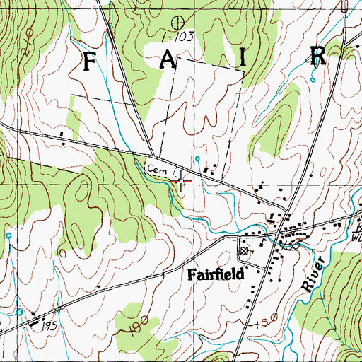 Topographic Map of Barlow Cemetery, VT