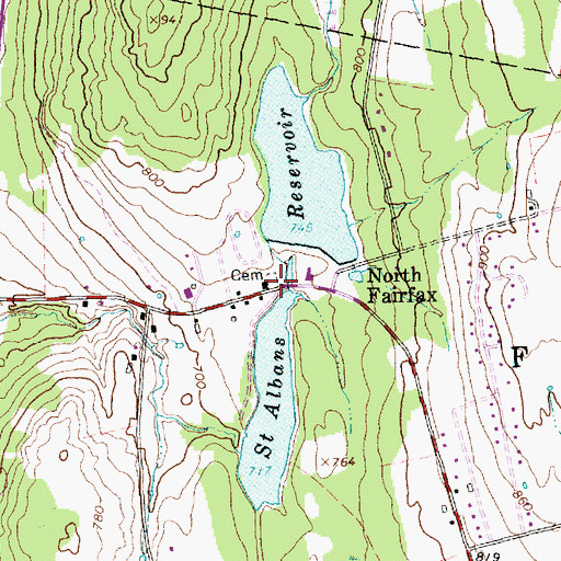 Topographic Map of Beeman - North Fairfax Cemetery, VT