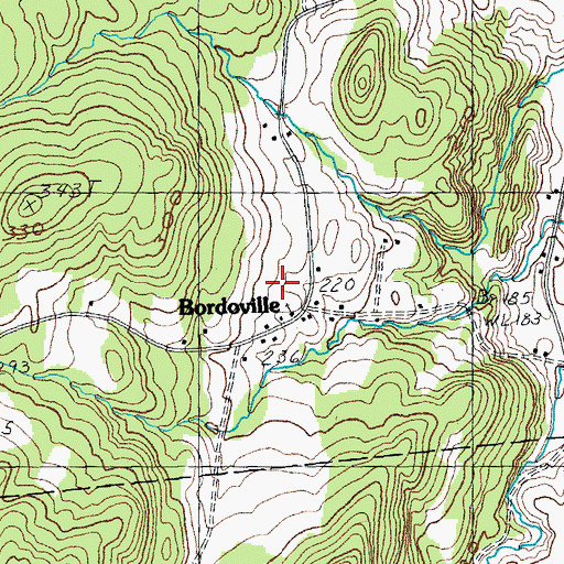 Topographic Map of Bordoville Advent Cemetery, VT
