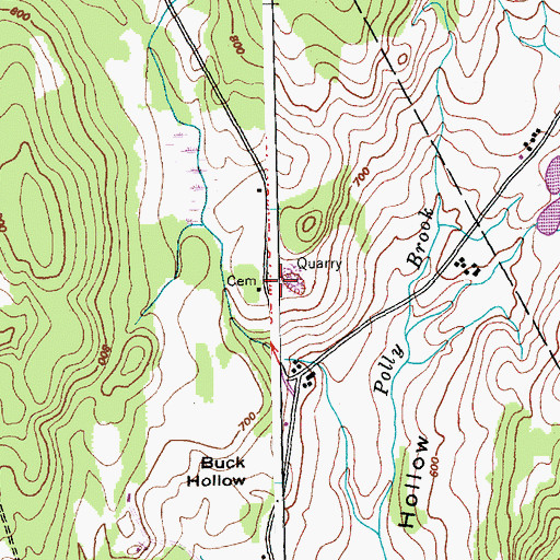 Topographic Map of Carroll Hill Cemetery, VT