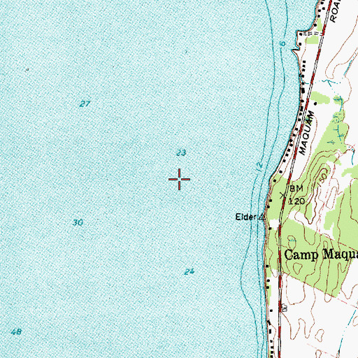 Topographic Map of Campbells Bay Campground, VT