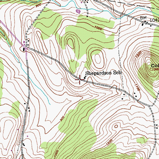 Topographic Map of Cobler Hill Cemetery, VT