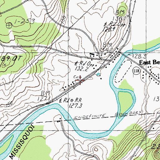 Topographic Map of East Berkshire Episcopal Cemetery, VT