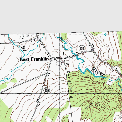 Topographic Map of East Franklin Cemetery, VT