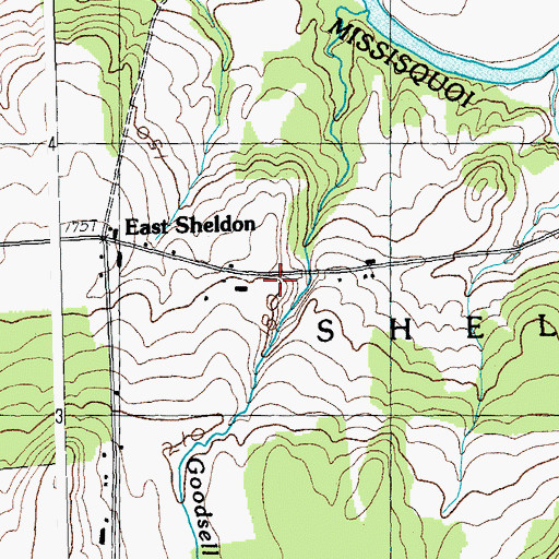 Topographic Map of East Sheldon Cemetery, VT