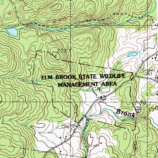 Topographic Map of Elm Brook State Wildlife Management Area, VT