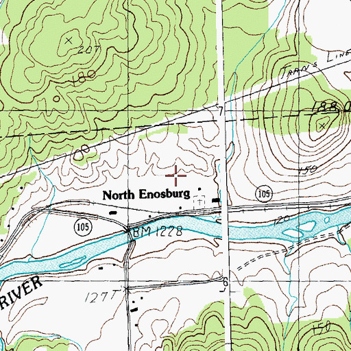 Topographic Map of Enosburg Airfield (historical), VT