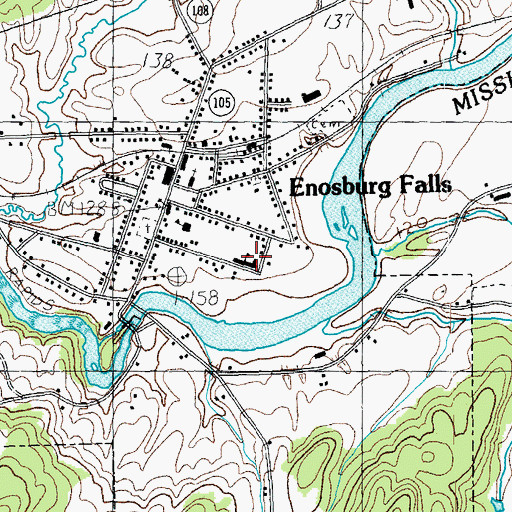 Topographic Map of Enosburg Falls Elementary School, VT