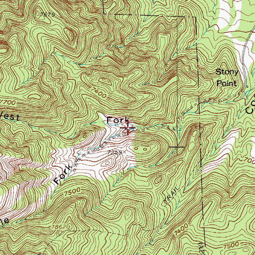 Topographic Map of Middle Fork Coal Creek Canyon, CO